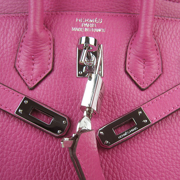 Super A Replica Hermes Togo Leather Birkin 25CM Handbag Peach 6068 - Click Image to Close